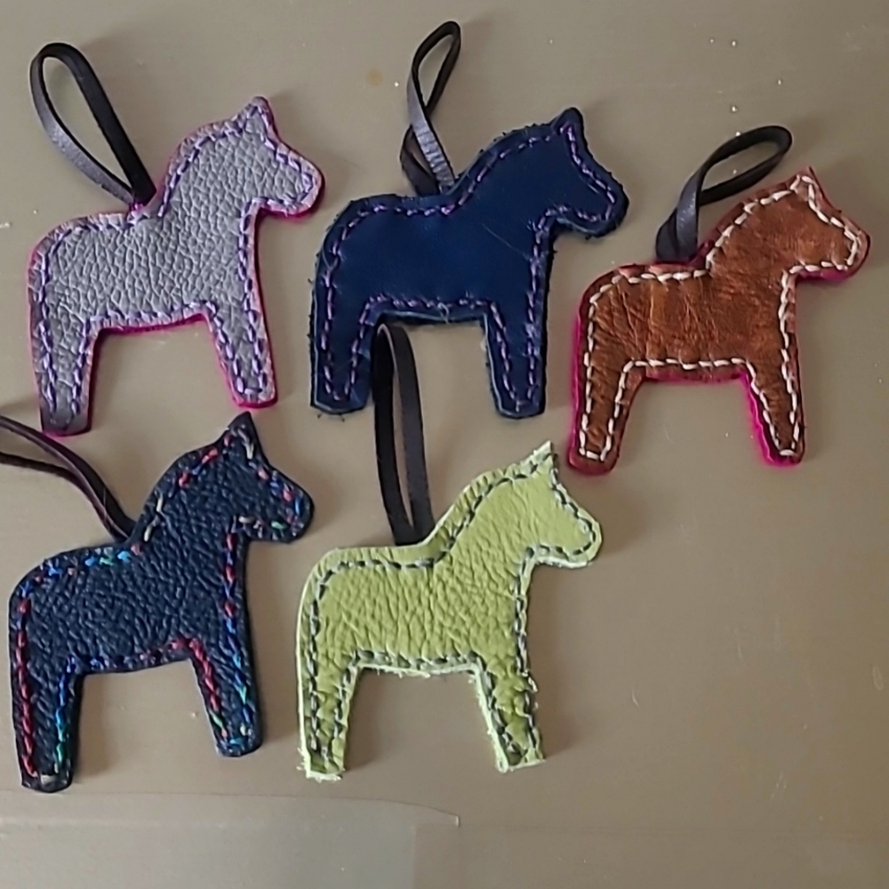 Leather Dala Horse Keychains/Ornaments
